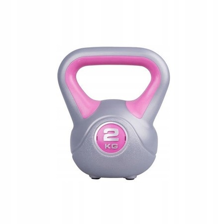 Vinylový kettlebell 2 kg s cementovou výplňou na fitness cvičenie