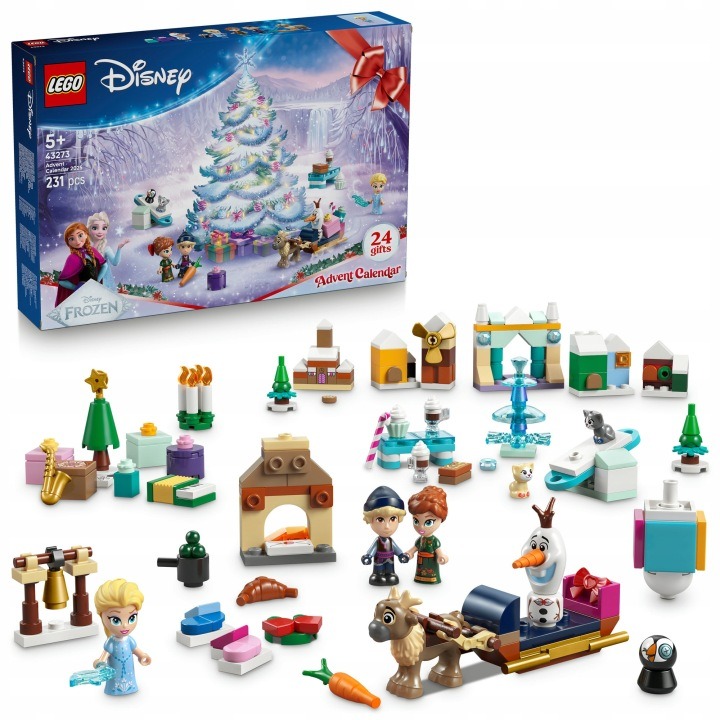 LEGO Disney Ľadové kráľovstvo 43273 Adventný kalendár 2025 – 24 sviatočných prekvapení s Elsou, Annou a Olafom