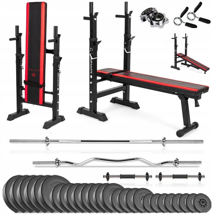SAPPHIRE XYLO 152 kg kulturistická sada s lavicou XG-25, 120 kg závažia a činkami