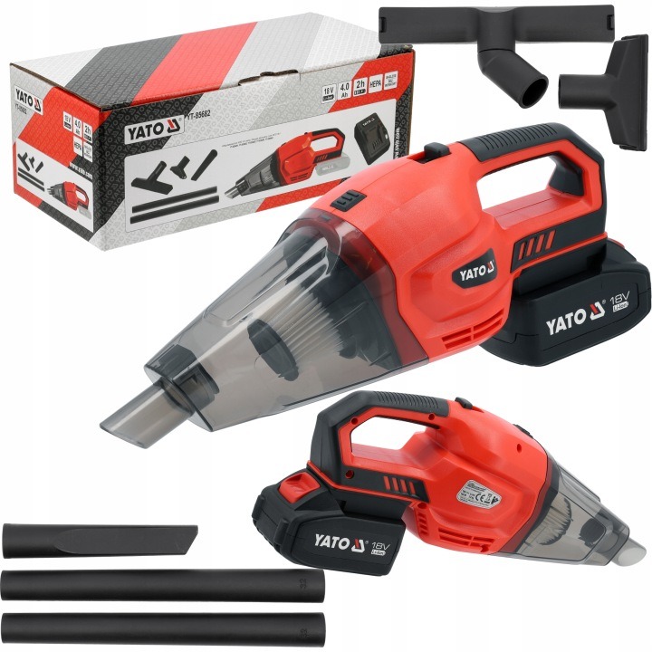 YATO YT-85682 18V akumulátorový vysávač 9 kPa s filtrom na domáce použitie a auto