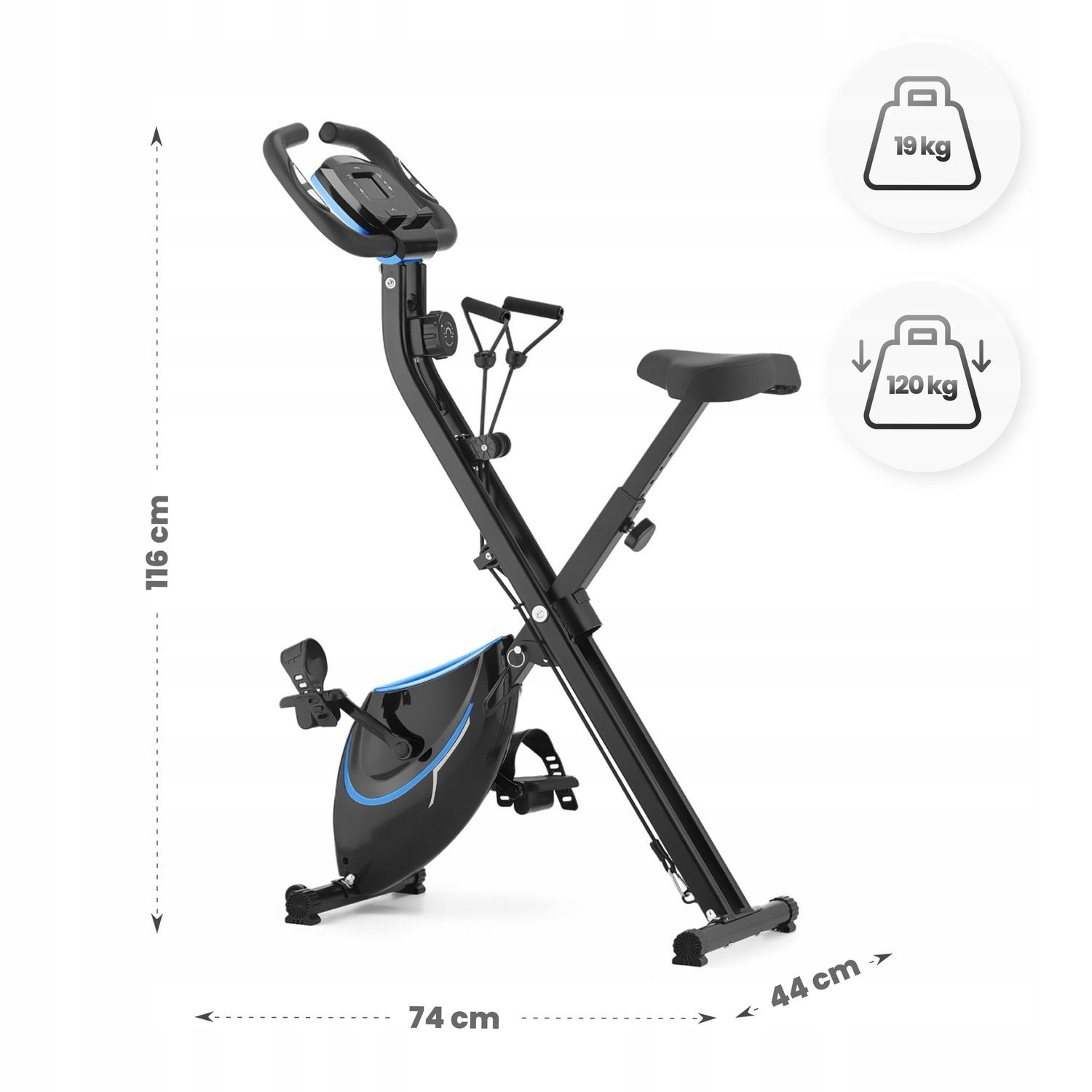 Skladací magnetický rotoped Gymtek FX600, 4 kg zotrvačník, nosnosť 120 kg