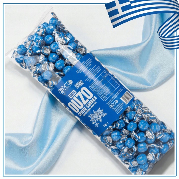 Greco Ouzo nealkoholické grécke cukríky s anízovou príchuťou 1 kg