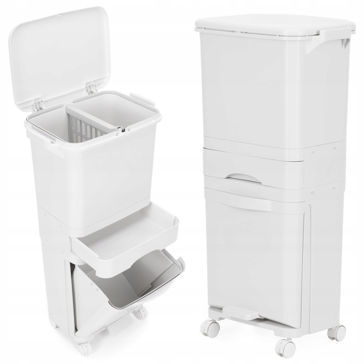 Odpadkový kôš, odpad na triedenie odpadu, vedro, 3 priehradky, 42l