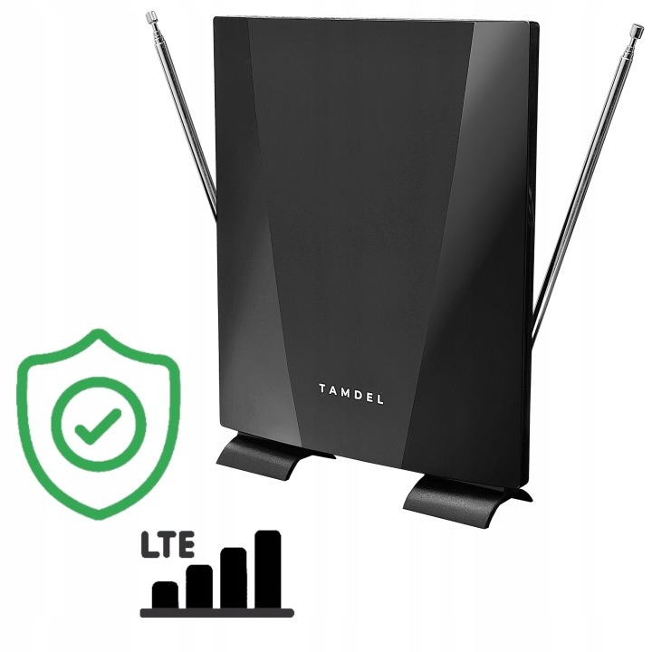 TAMDEL TAZ-W128 DVB-T2 aktívna anténa 2v1 – vnútorná/vonkajšia TV anténa s USB zosilňovačom a LTE filtrom