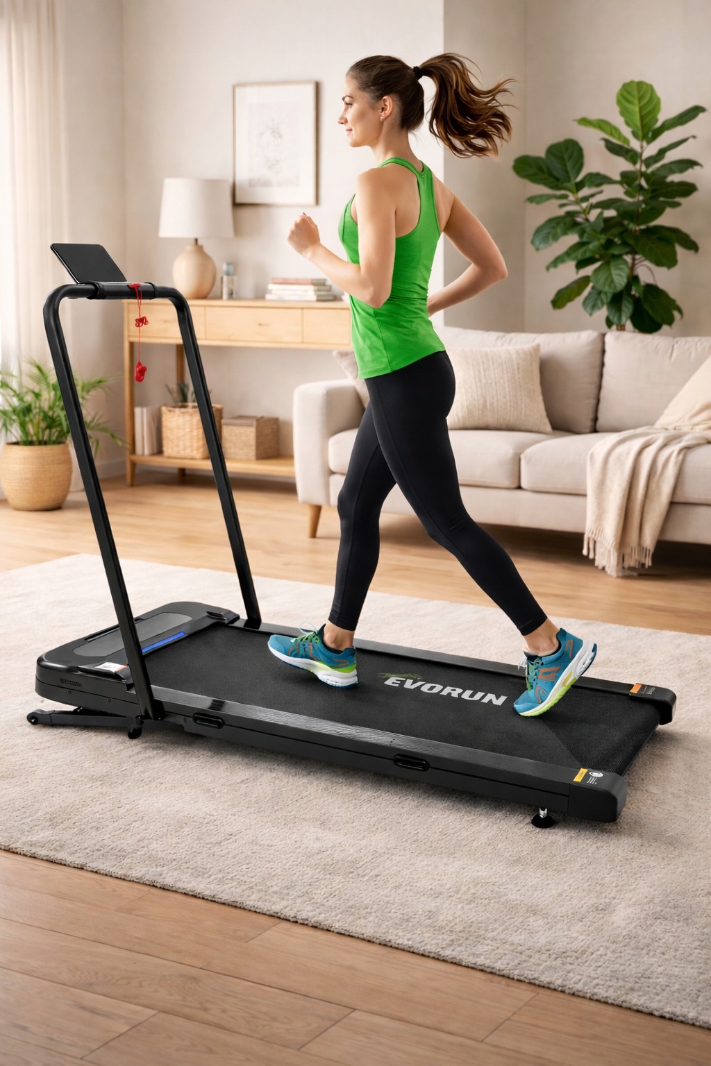 Skladací elektrický bežecký pás EvoRun 2026 ZB-T40S, 12 km/h, automatický sklon, Bluetooth, 120 kg