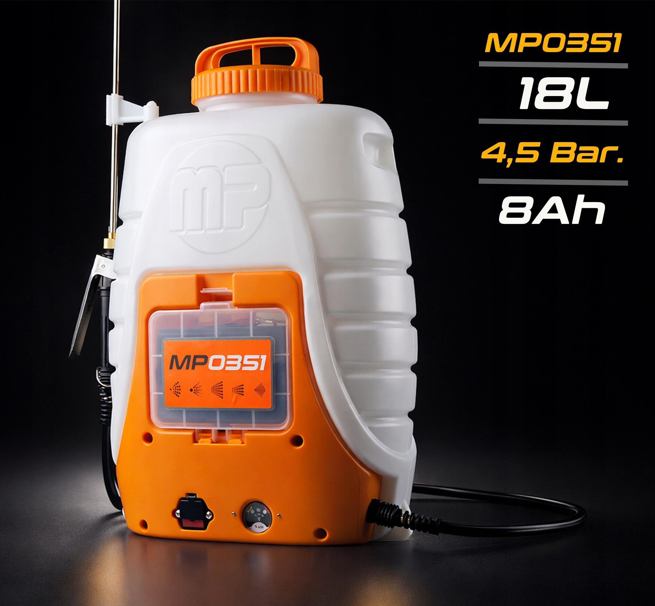 Akumulátorový chrbtový postrekovač Majster MP0351, 18 l