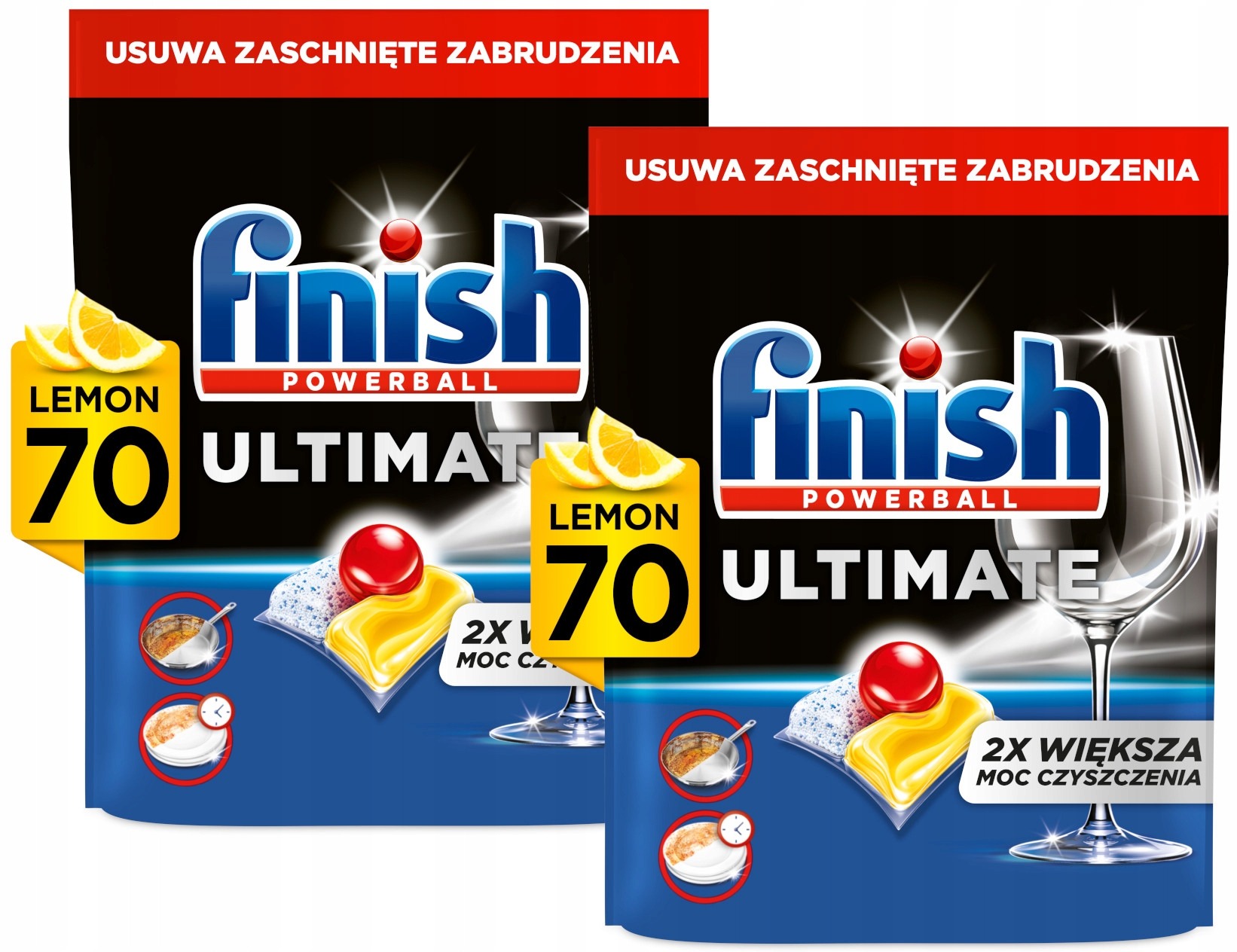 Finish Ultimate Powerball All in 1 Lemon kapsuly do umývačky riadu 140 ks – extra čistenie a diamantový lesk