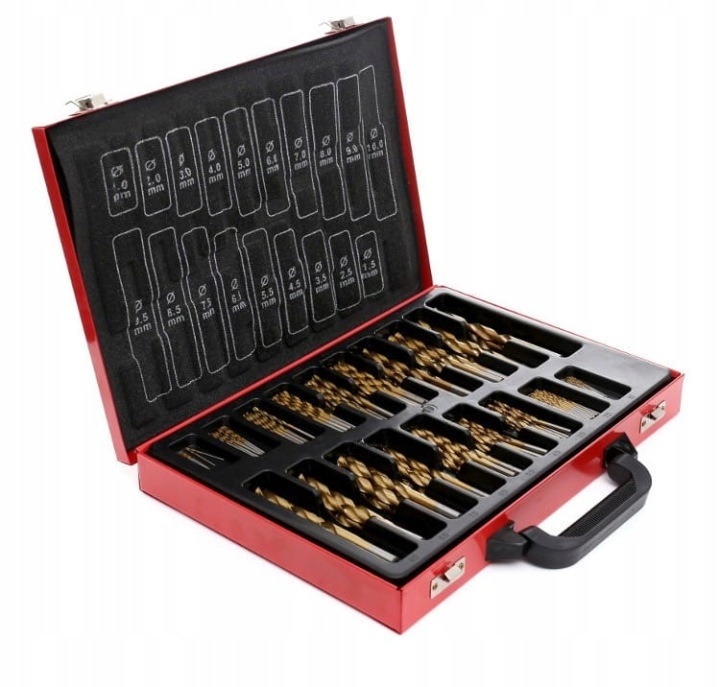 170-dielna sada HSS TiN vrtákov do kovu Kraft&Dele KD991 1,0–10 mm DIN 338