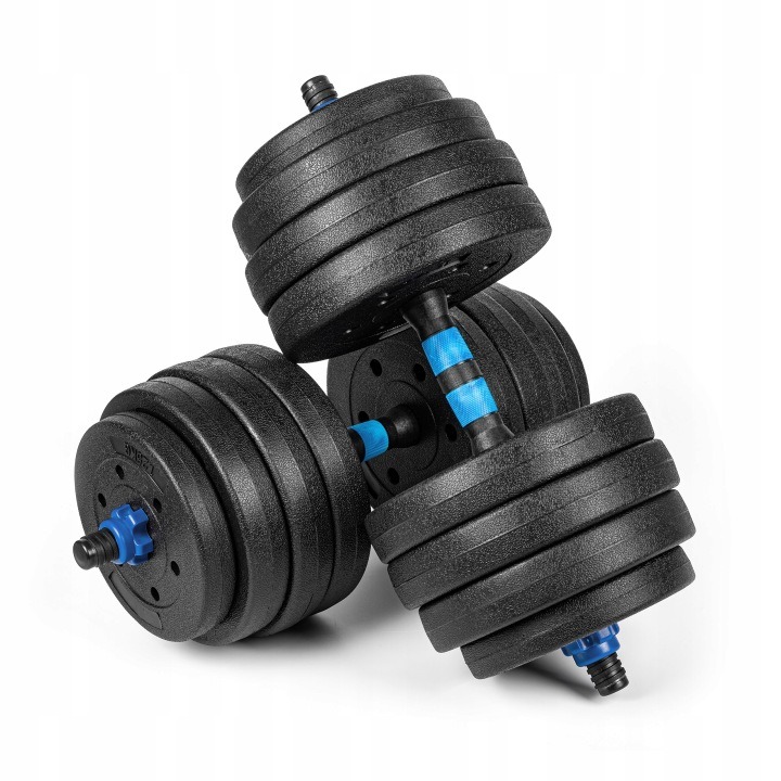 Nastaviteľná sada činiek 2 × 20 kg 2 v 1 so spojovacou tyčou, celková hmotnosť 40 kg