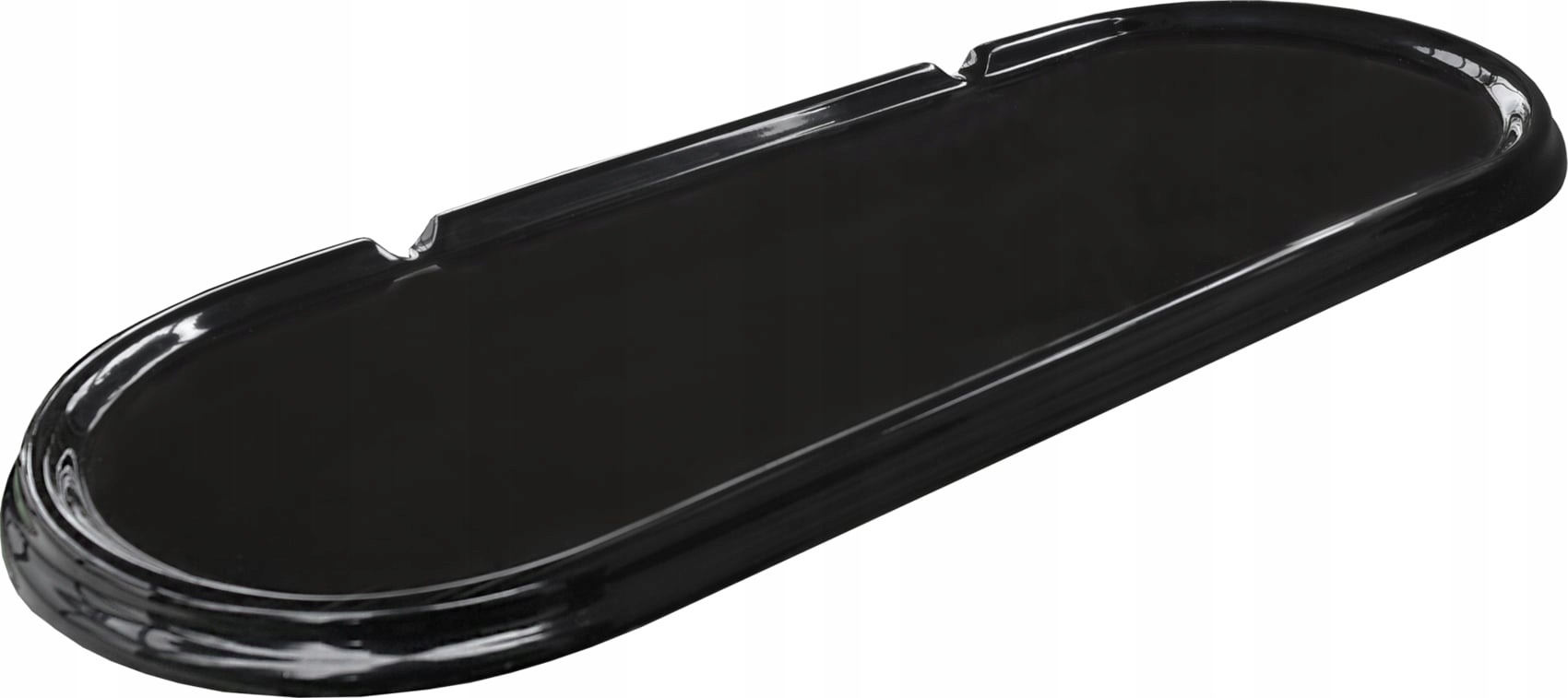 Čierna náhrobná podložka 39 × 17 cm – živicová kamenná tácka pod sviečky a vázy na hrob