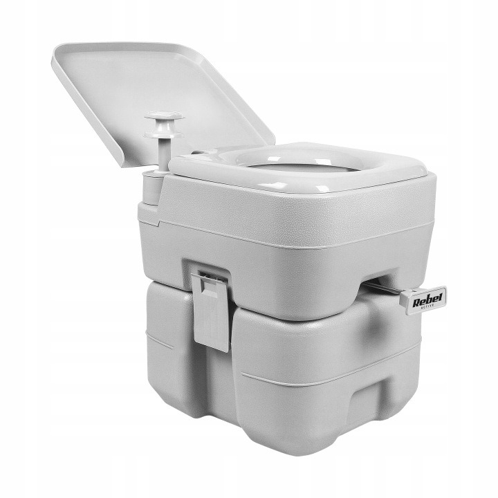 Prenosná chemická toaleta Rebel RBA-5100 20 l / 12 l so splachovaním pre kemping a karavan