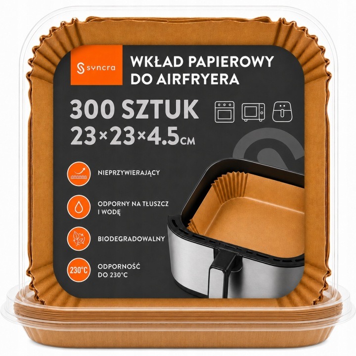 300 x vložky do fritézy, papierové vložky do beztukovej fritézy 23 x 23