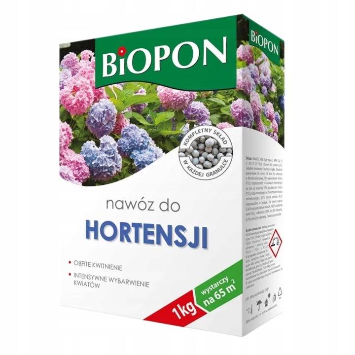 Biopon hnojivo pre hortenzie granulované 2×1 kg – výživa pre bohaté kvitnutie a zdravý rast