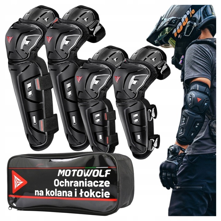 Motocyklové chrániče kolien, chrániče lakťov, nastaviteľné, ergonomické