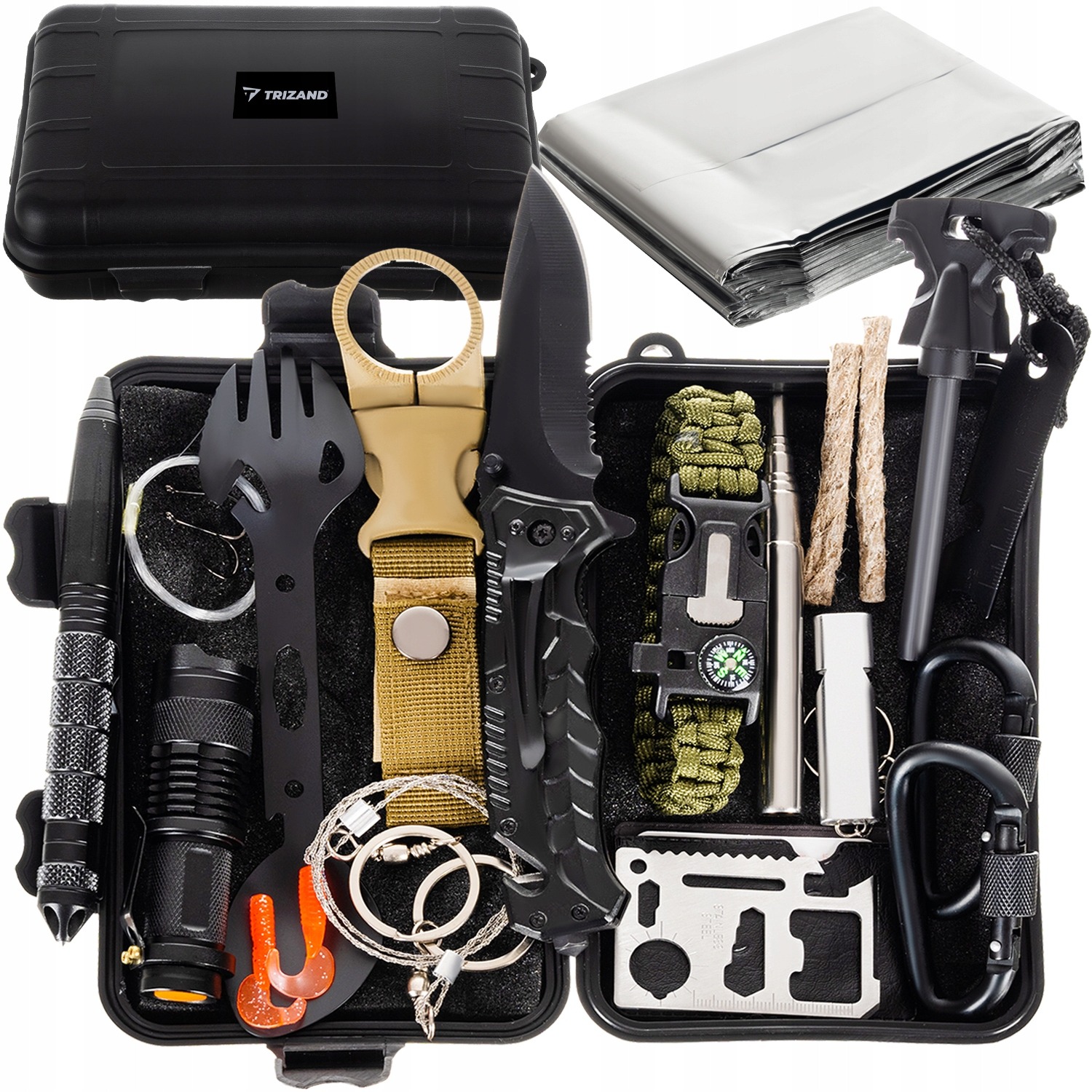 Survival súprava 32v1 s multitoolom – vojenský set na prežitie v odolnom vodotesnom puzdre