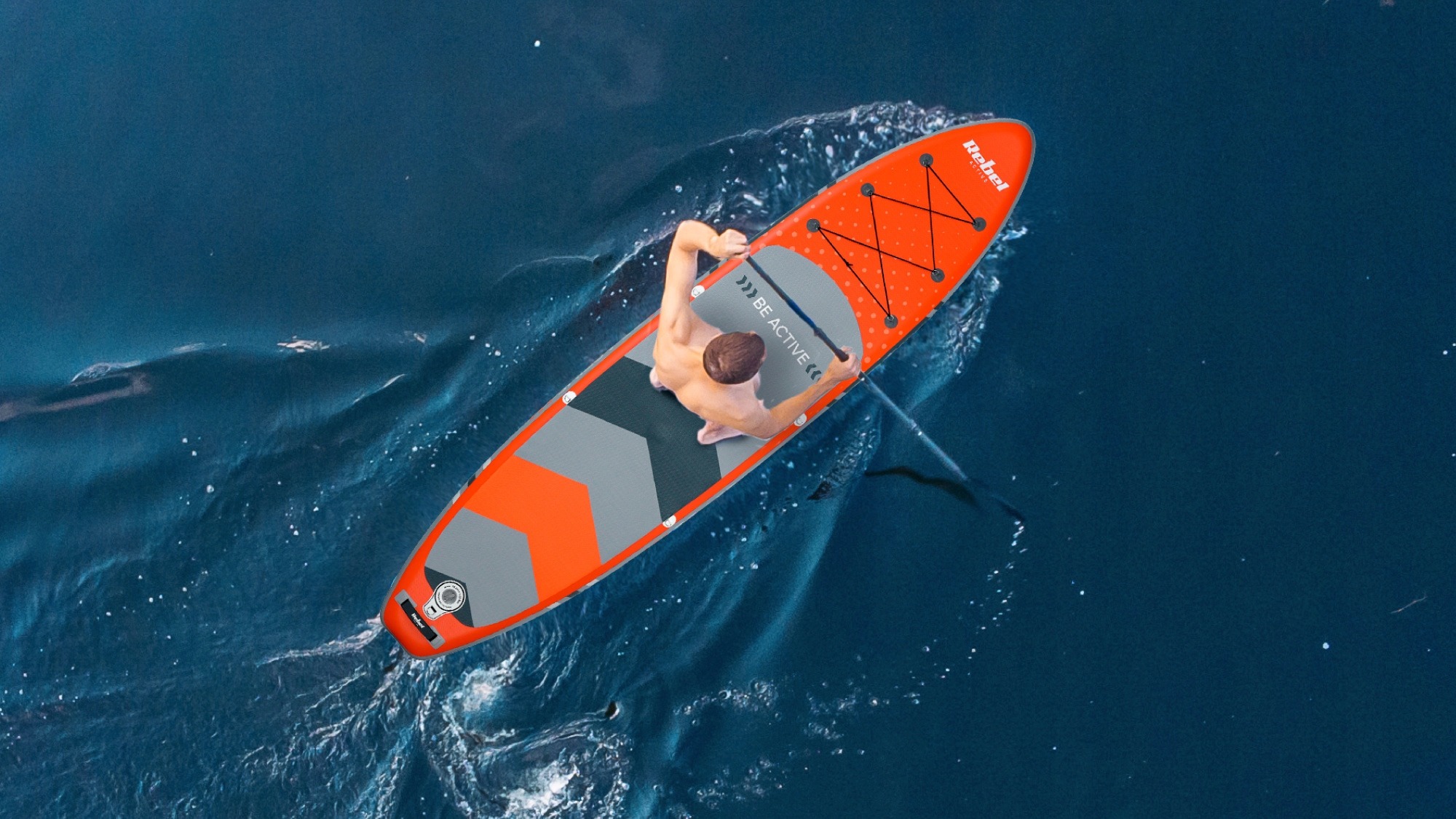 SUP doska Rebel Active RBA-4501 350 cm – nafukovací paddle board so sedadlom, pádlom a kompletným príslušenstvom