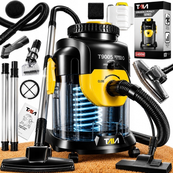 TAIA T9005 Vysávač na koberce a čalúnenie 2200 W | Multifunkčný 4v1 s HEPA filtrom, mokré/suché čistenie, 3L nádoba