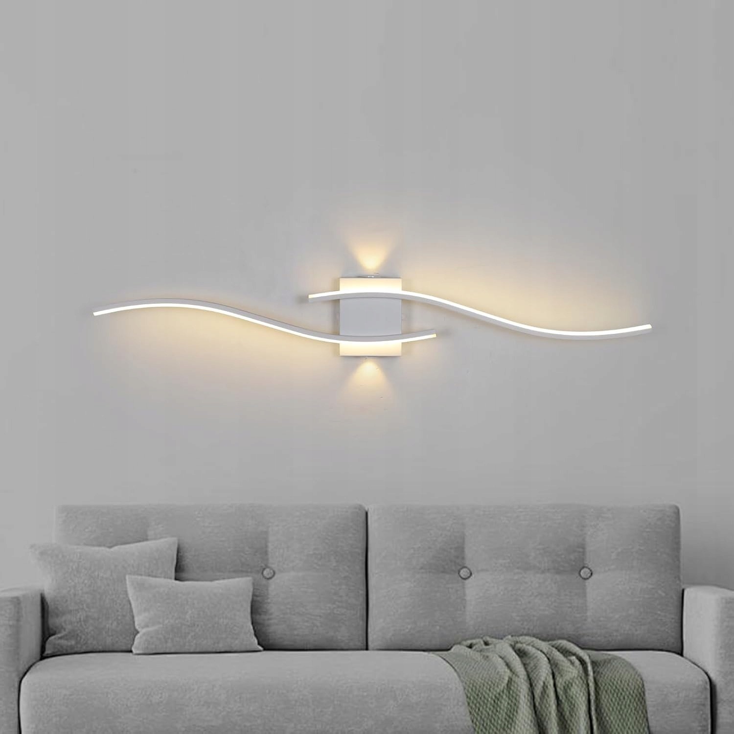 Minifair LED nástenná lampa vlnovka 120 cm – moderné dizajnové nástenné svietidlo 3000 K biele