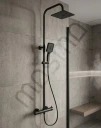 Sprchová batéria s dažďovou sprchou Hydrosan MILTON čierna – nástenný sprchový set