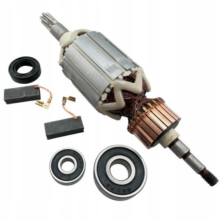 Rotor 513633-7 pre Makita HR4001C, HR4010C, HR4011C – sada s ložiskami a uhlíkovými kefkami