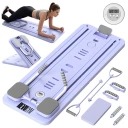 RevoGym RP26 skladacia Pilates doska Reformer 12 v 1 s expandérmi, nosnosť 150 kg, fialová