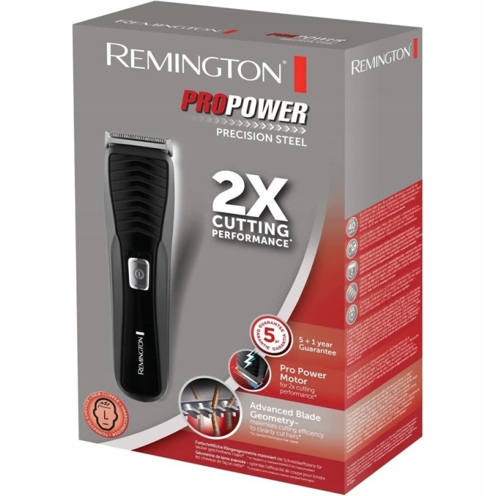 Remington Pro Power Precision Steel HC-7110 zastrihávač vlasov – akumulátorový strojček s nastaviteľnými hrebeňmi 1–44 mm