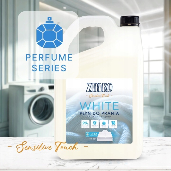 ZIELKO Bio Sensitive Touch Natural White tekutý prací prostriedok na biele tkaniny 5 l – prírodné pranie a ochrana vlákien
