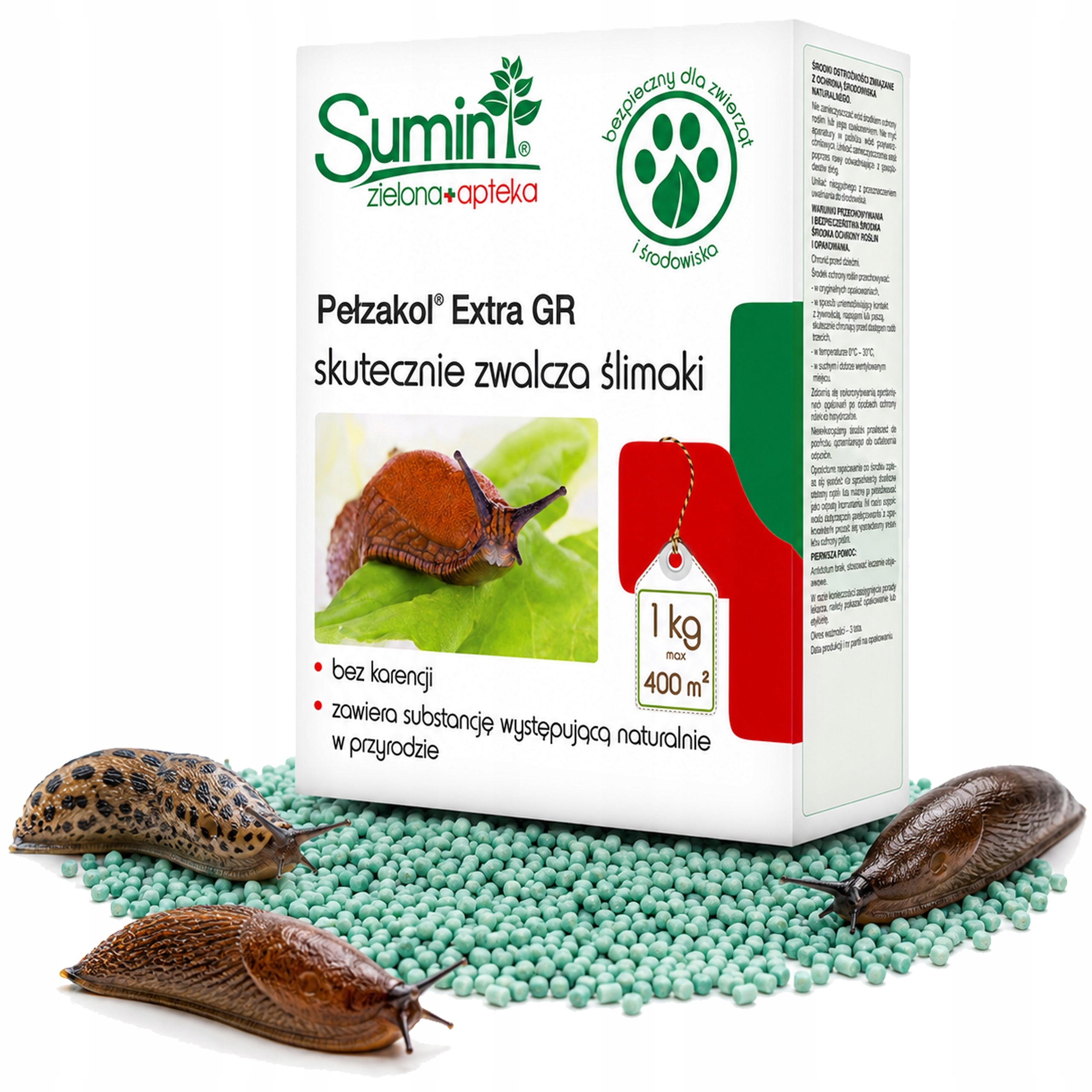 Sumin Pełzakol Extra GR 1 kg – ekologický granulát proti slimákom, ochrana zeleniny, jahôd a kvetov