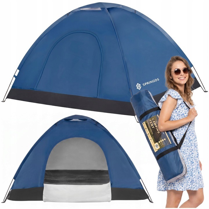 Turistický stan Springos PT007 pre 2 osoby, dvojplášťový, vodoodolnosť 2000 mm, 200 × 150 cm