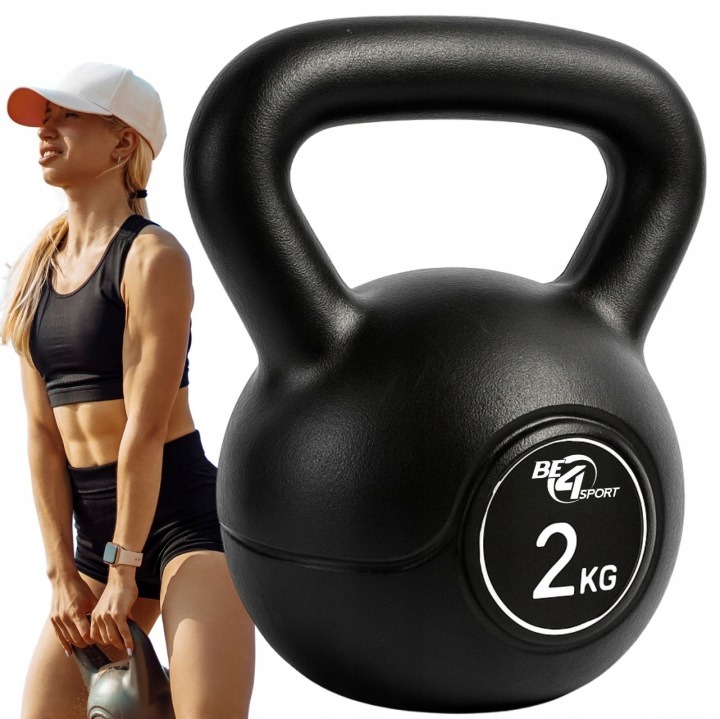 Kettlebell závažie 2 kg s rukoväťou na fitness cvičenie
