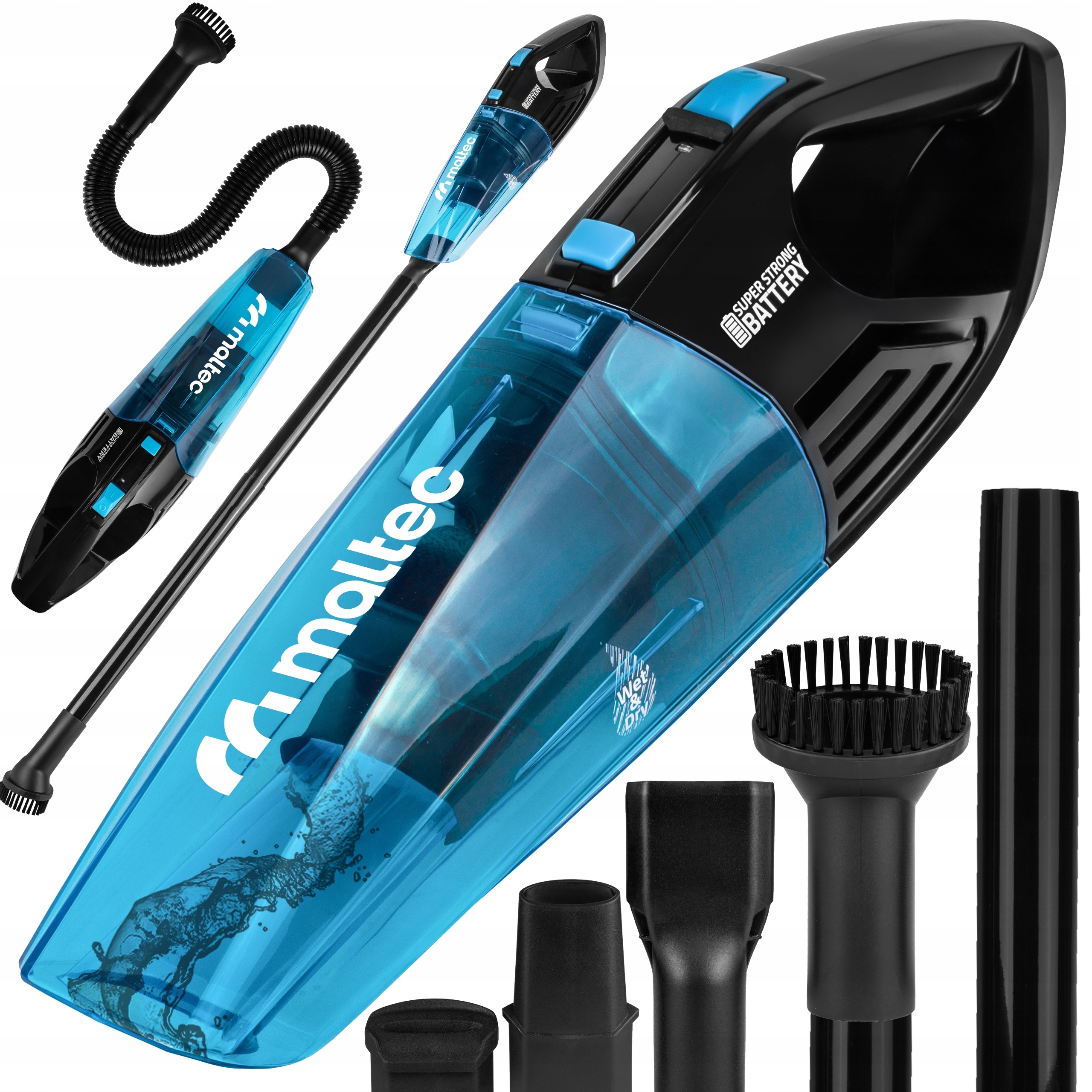 Bezdrôtový ručný vysávač 14,8 V – mokré a suché vysávanie, cyklónová technológia, Li-Ion 2200 mAh