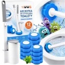 WC kefa s jednorazovými náhradnými hlavicami 12 ks – bezdotyková antibakteriálna toaletná kefa Click System