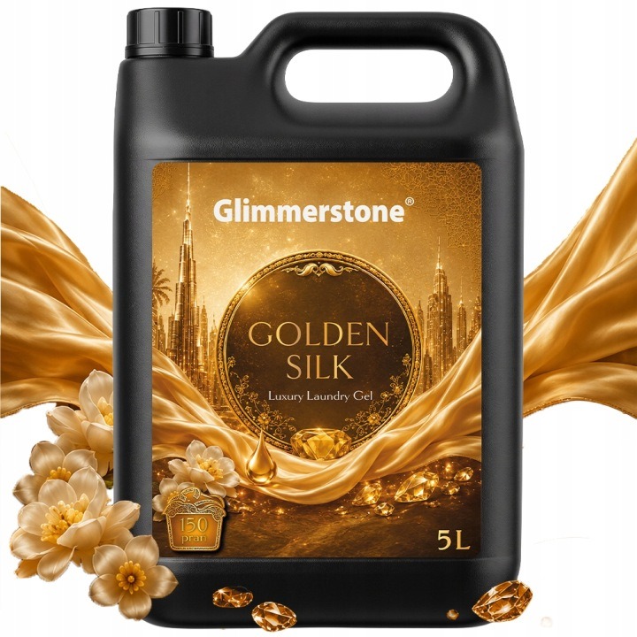 Glimmerstone univerzálny prací gél Golden Silk 5 l – 150 praní, luxusná vôňa zlatého hodvábu a ochrana tkanín