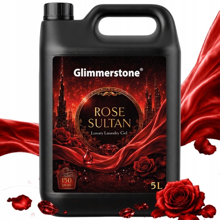 Glimmerstone univerzálny prací gél Rose Sultan 5 l – 150 praní, luxusná vôňa ruží a účinná starostlivosť o tkaniny