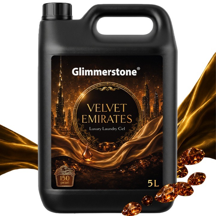 Glimmerstone univerzálny prací gél Velvet Emirates 5 l – 150 praní, luxusná orientálna vôňa a ochrana tkanín