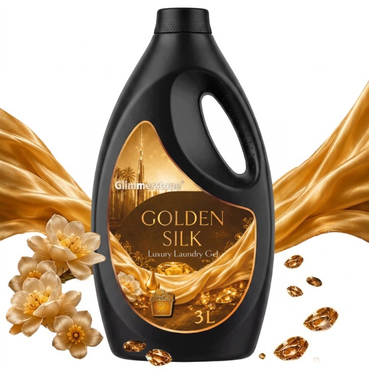 Glimmerstone univerzálny prací gél Golden Silk 3 l – 100 praní, luxusná vôňa zlatého hodvábu a ochrana tkanín