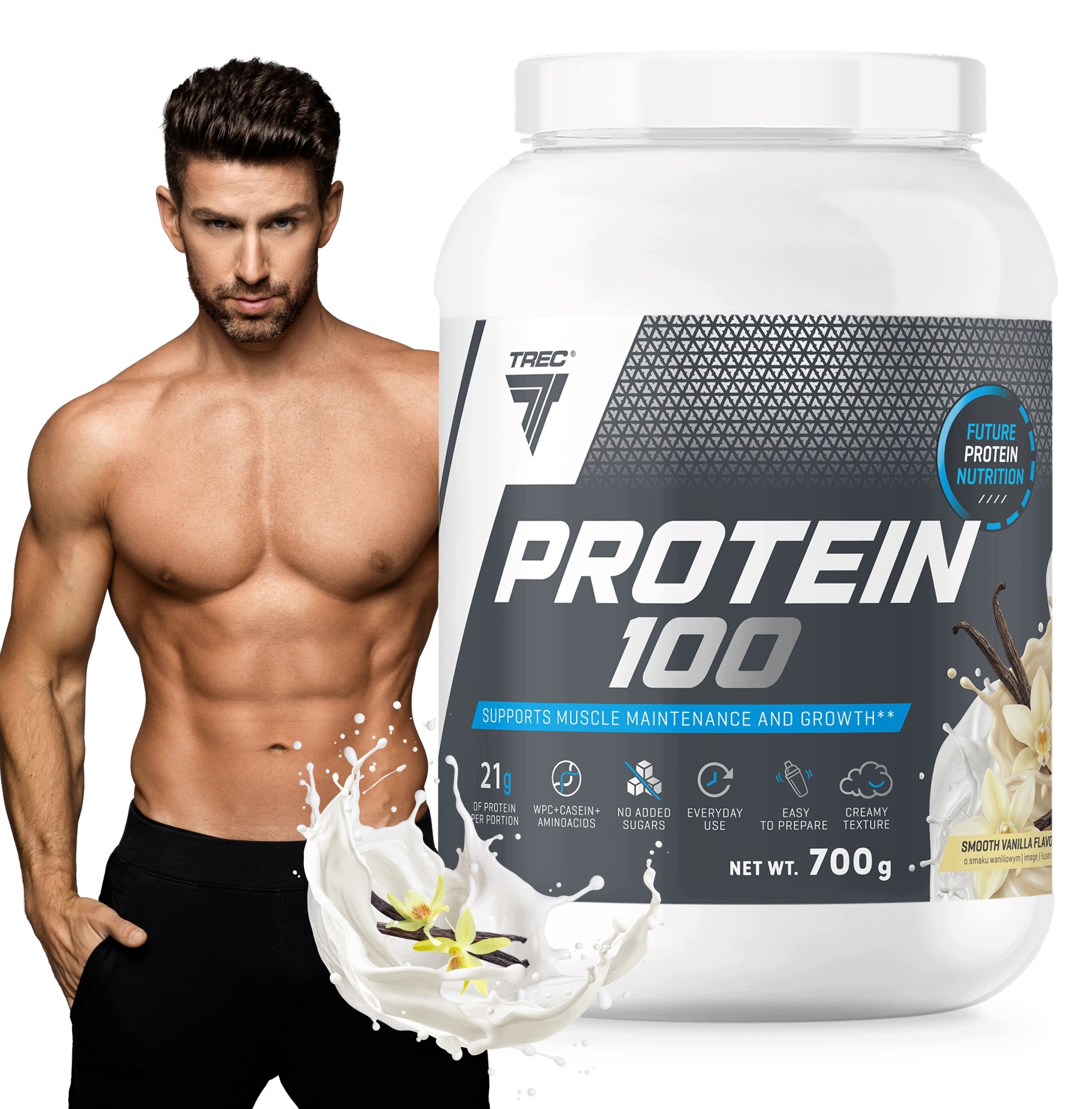 TREC WPC Protein 100 700 g – proteín na podporu svalovej hmoty a sily
