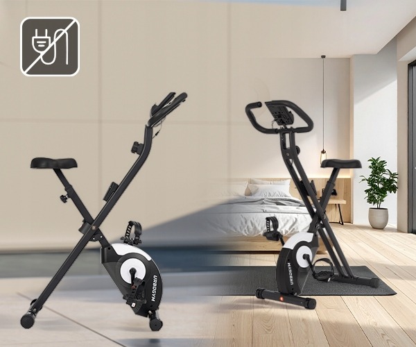 Skladací magnetický rotoped URBOGYM ALPHA X-BIKE, 8 stupňov odporu, nosnosť 110 kg