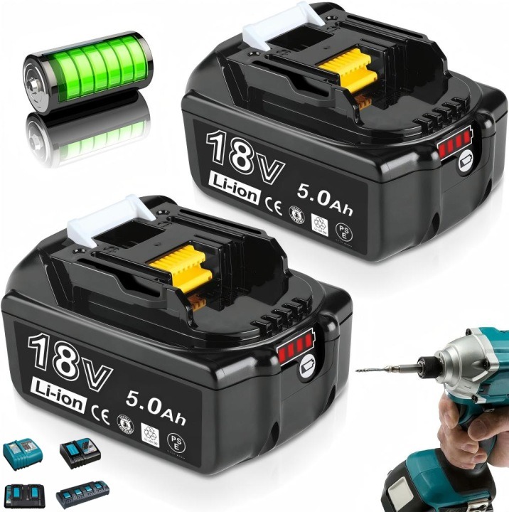 18V Li-Ion batéria pre Makita LXT s LED indikátorom – kompatibilná s BL1815B až BL1870B