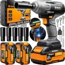 Majster PRO MP0523 aku rázový uťahovák 21 V 900 Nm, bezuhlíkový, 2× 4,0 Ah, 1/2"