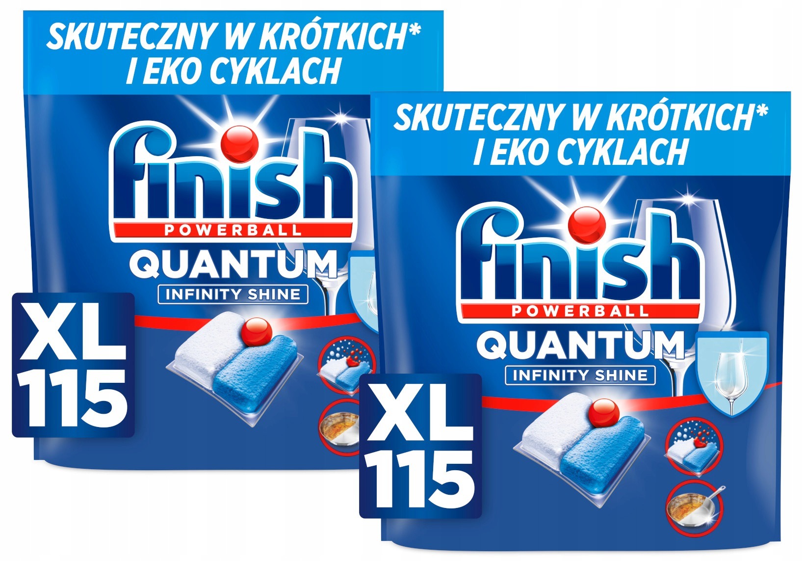Finish Quantum All in One Fresh kapsuly do umývačky riadu 230 ks – trojkomorové kapsuly na čistý a lesklý riad