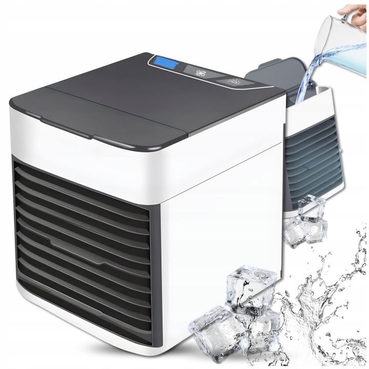 MatMay prenosná USB klimatizácia 3 v 1 – mini ochladzovač vzduchu, zvlhčovač a ventilátor 7 W, 750 ml