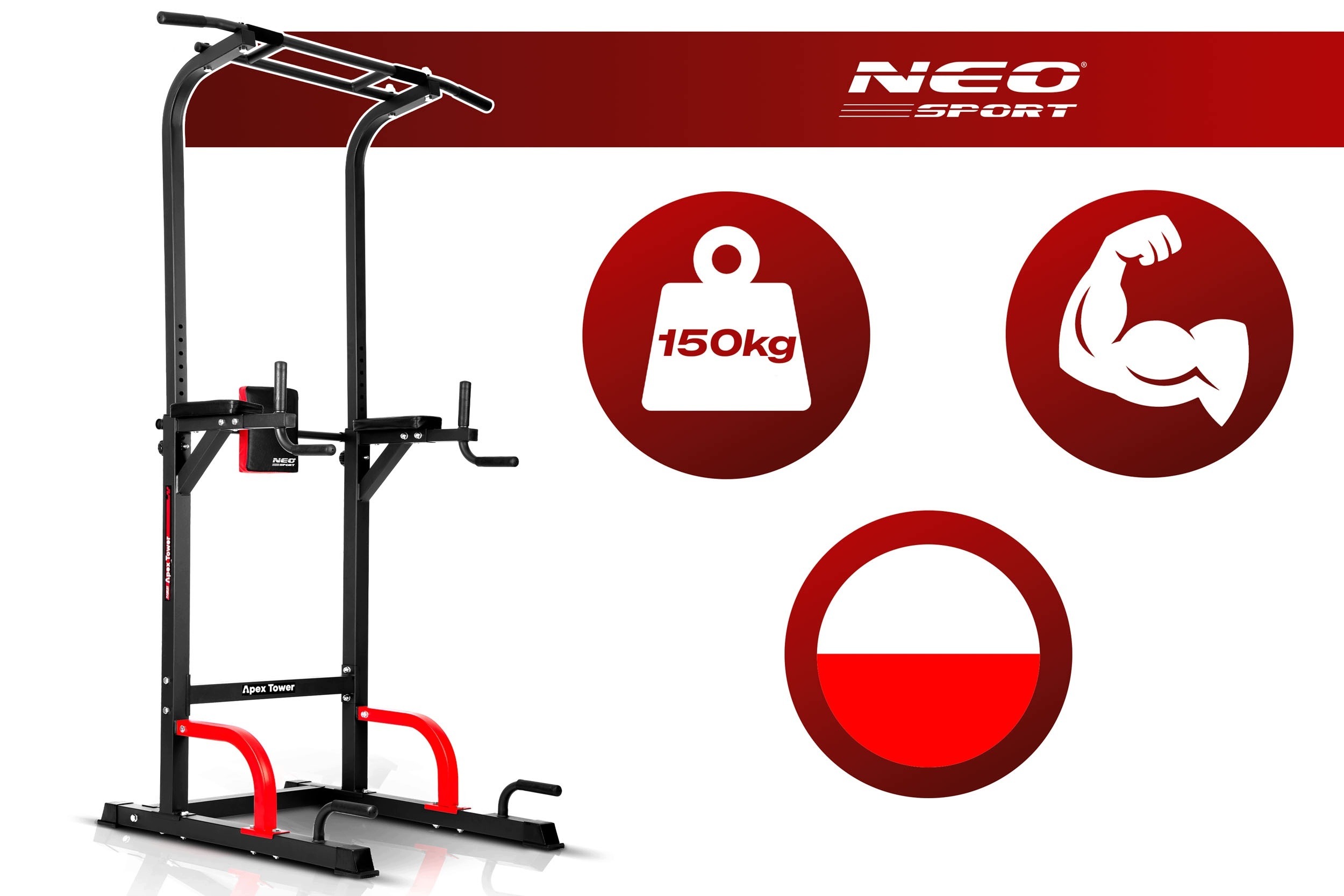 Voľne stojaca hrazda Neo-Sport na zhyby, nosnosť 150 kg