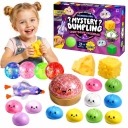 Squishy adventný kalendár 25 prekvapení – antistresové hračky, knedličky, želé kocky a trblietavé loptičky