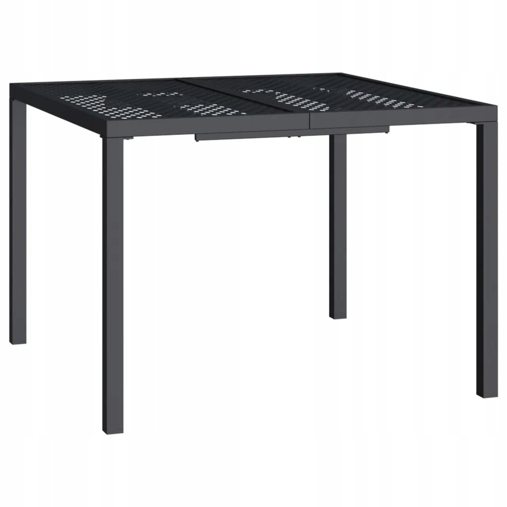 Záhradný stôl Vida antracit 100 × 100 cm – oceľový moderný stôl na terasu a záhradu