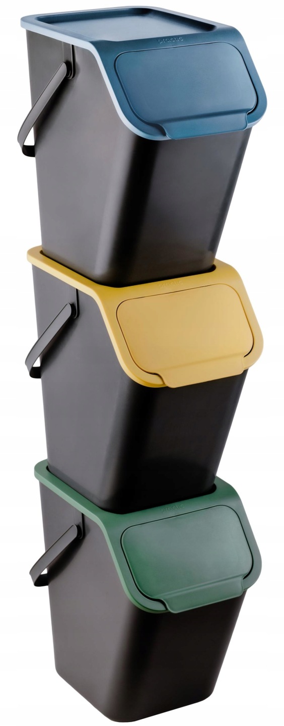 Koše na triedený odpad BINI 3x25 l + filtre | Sada 3 ks