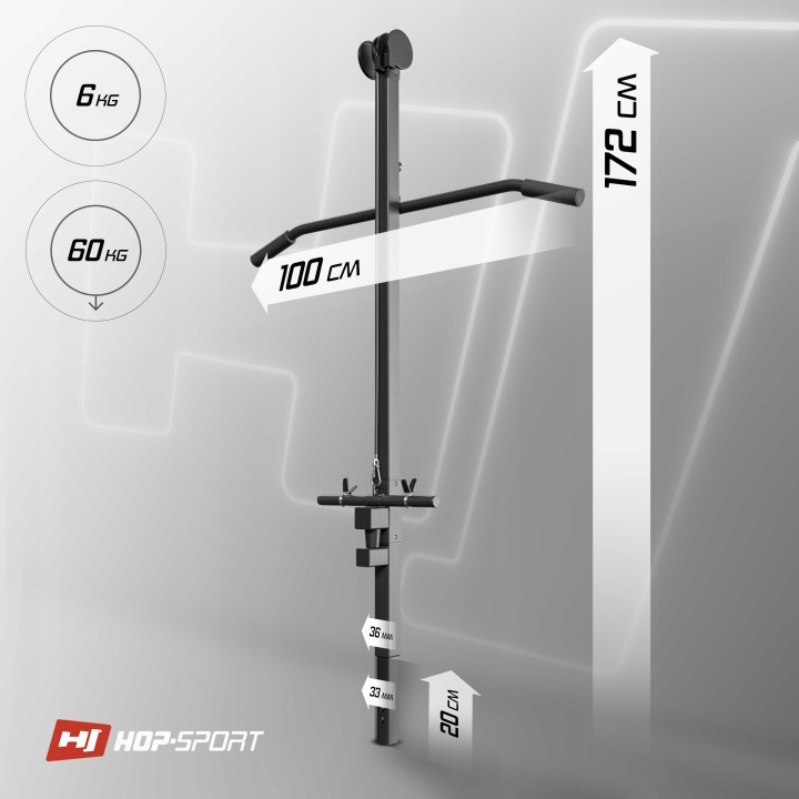 Hop-Sport HS-1003LT horná kladka k posilňovacej lavici, 60 kg, 172 cm