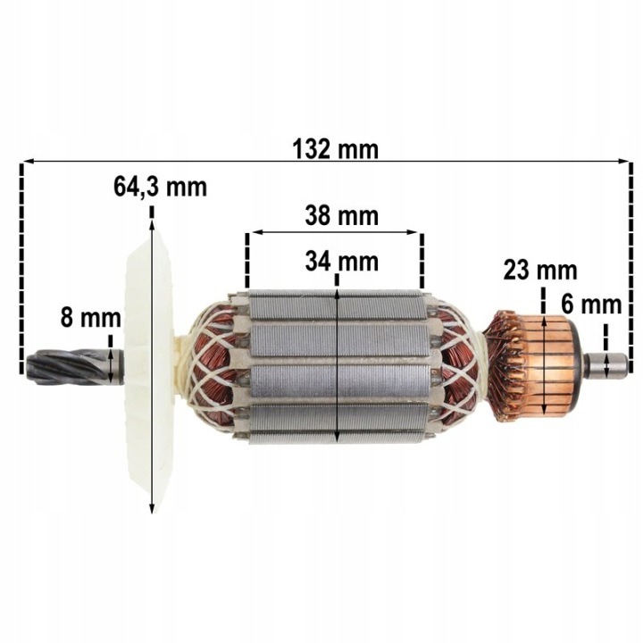 Rotor 27-001 pre Hilti TE 2, TE 2S, TE 2M – 1. generácia, náhrada 354768-4