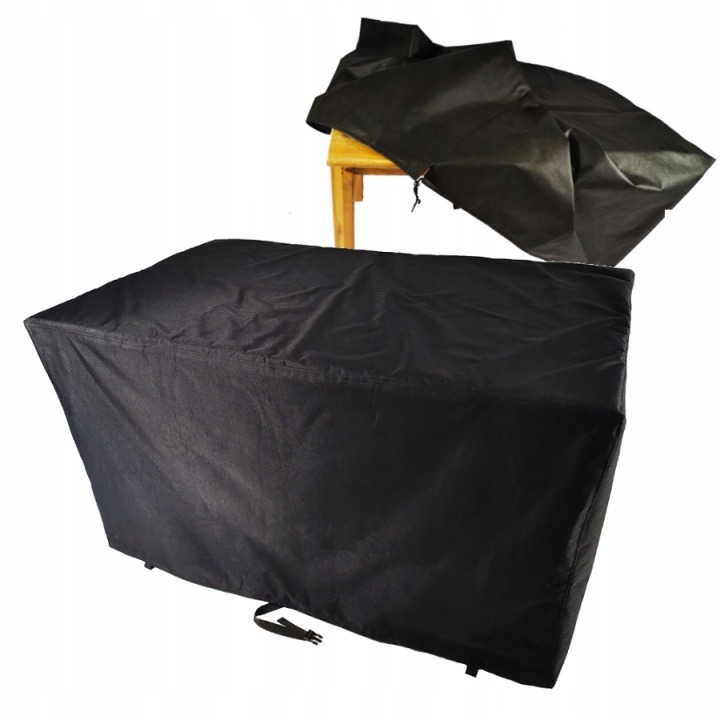 DURALON Premium ochranný kryt na záhradný nábytok 160 × 160 × 80 cm čierny – vodeodolná plachta 365 g/m² s upevnením Fastex