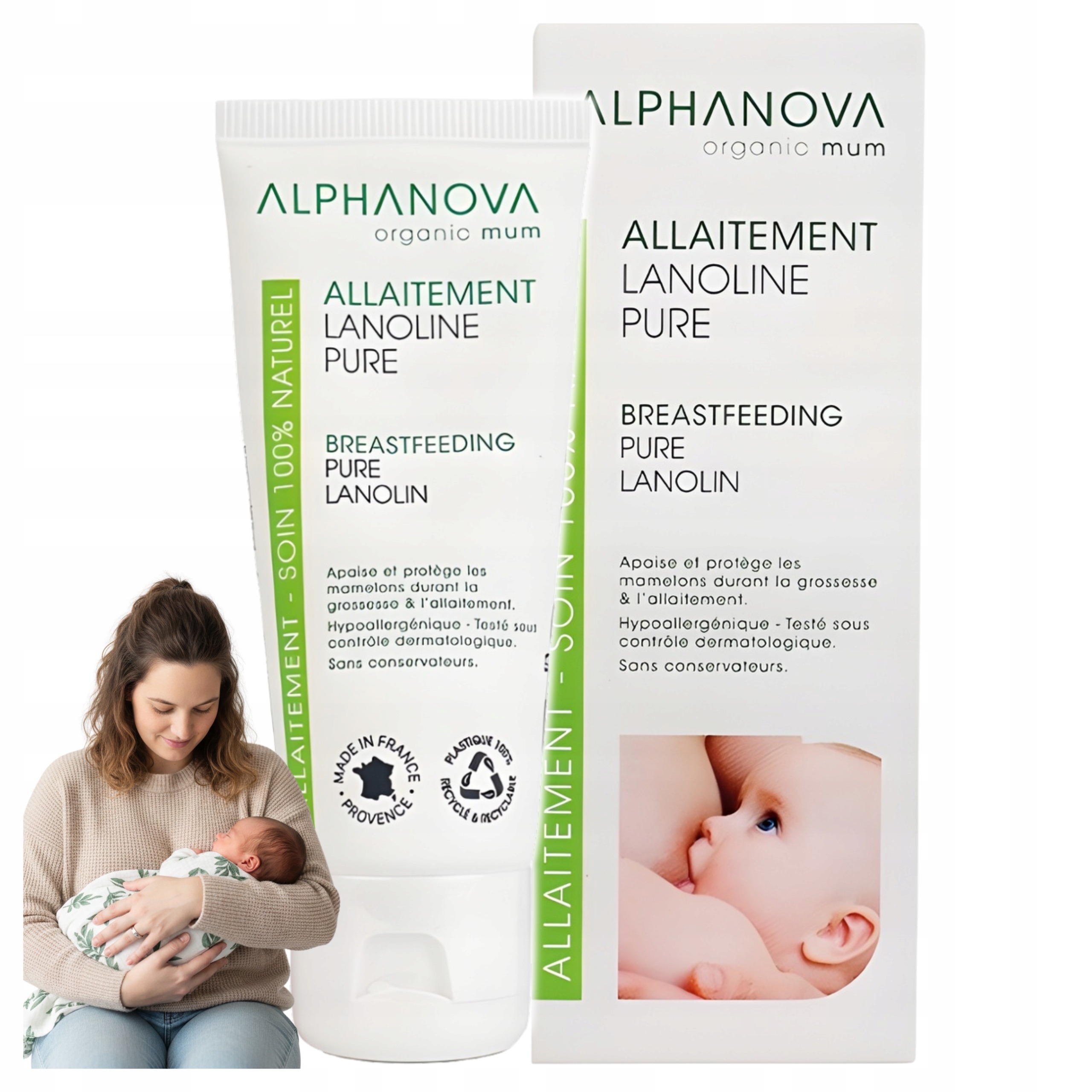 ALPHANOVA Medical Lanolínový krém na bradavky 40 ml – 100 % čistý lanolín pre dojčiace matky